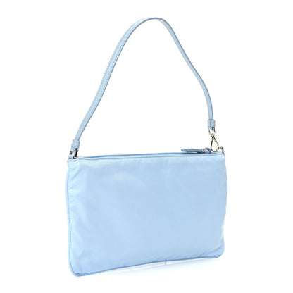 Prada Re-Nylon Vela Saffiano Mini Pochette Bag Celeste 2 of 10