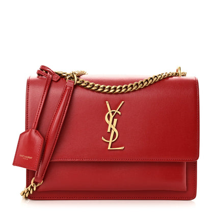 Saint Laurent Calfskin Medium Monogram Sunset Rouge Eros 1 of 7