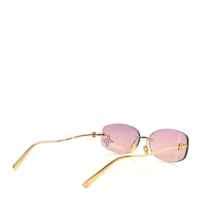 Louis Vuitton Metal Crystal LV Glam 2.0 Oval Sunglasses Pink 3 of 7