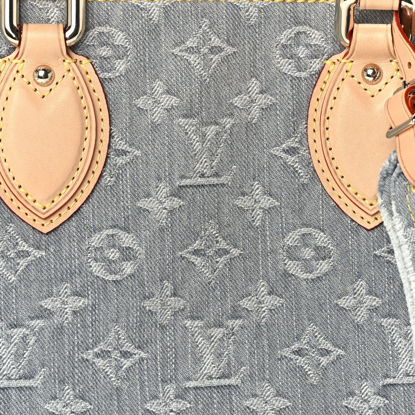 Monogram Denim Onthego MM Washed Gray