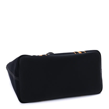 Hermes Militaire Canvas Taurillon Clemence Wooly Wooly Pursangle MM Tote Black 3 of 8