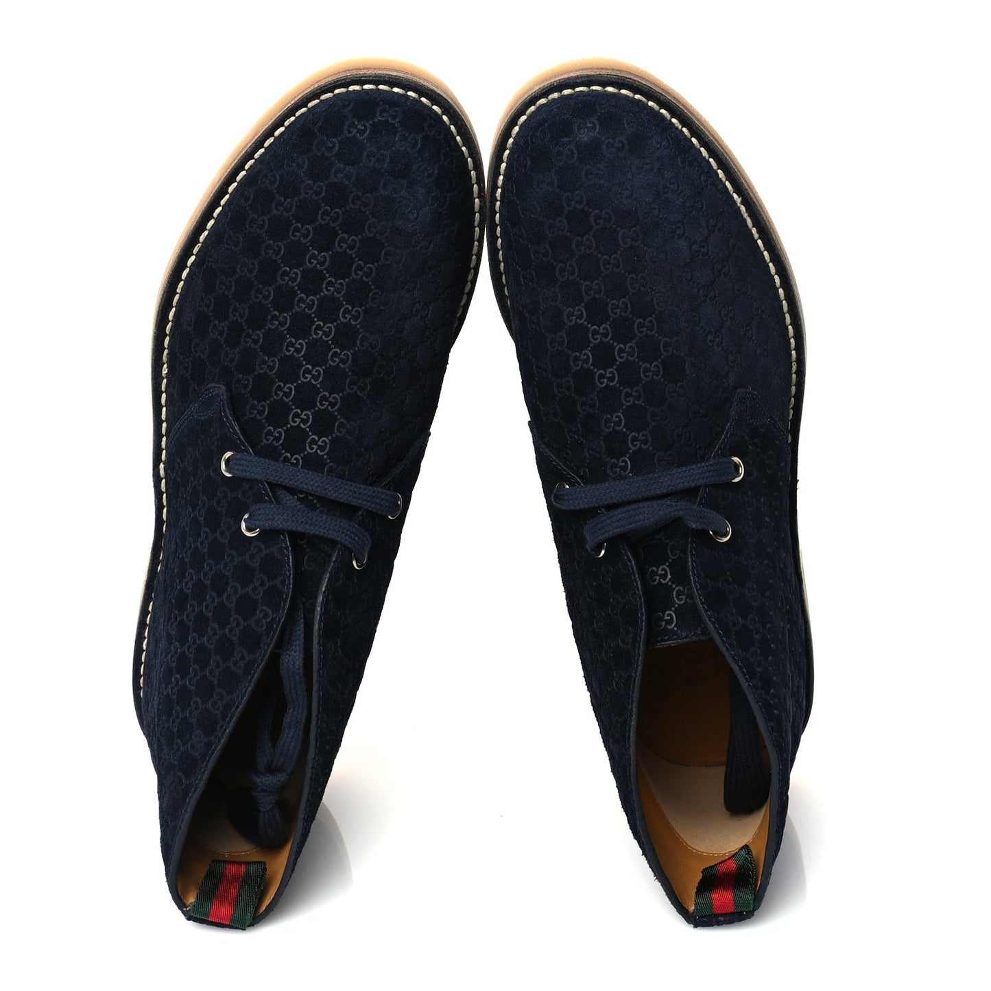 Suede Microguccissima Moreau GG Mens Ankle Boot 8  Navy