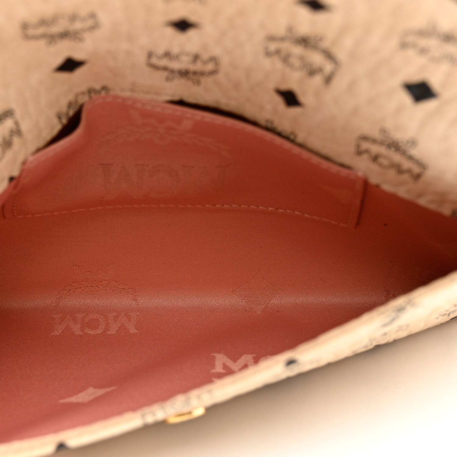 MCM Visetos Envelope Clutch Beige 5 of 6