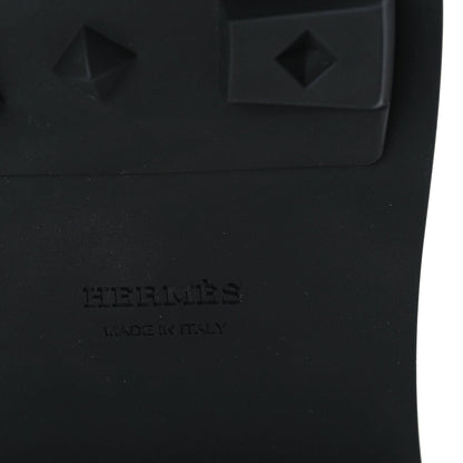 Hermes Glossed Calfskin Funk Ankle Boots 37 Black 7 of 8