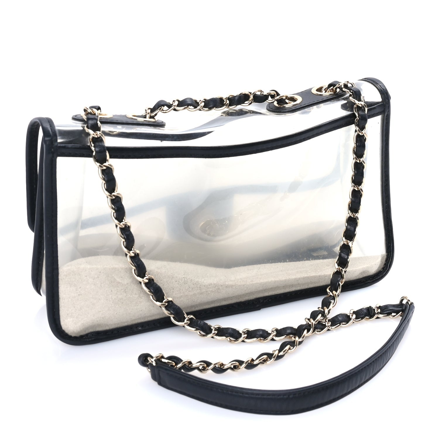 Chanel Lambskin PVC Medium Sand By The Sea Flap  Black 2 of 7