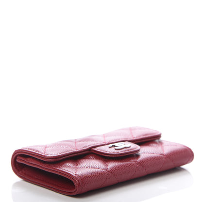 Chanel Caviar Quilted Flap Card Holder Wallet Red 4 of 9