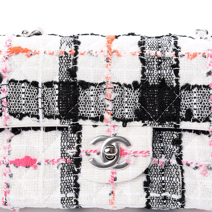 Chanel Tweed Quilted Mini Rectangular Flap Black White Pink 10 of 11