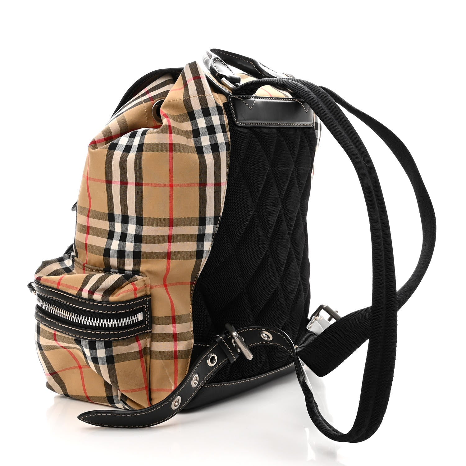 Burberry Nylon Vintage Check Medium Rucksack Backpack Antique Yellow 3 of 10