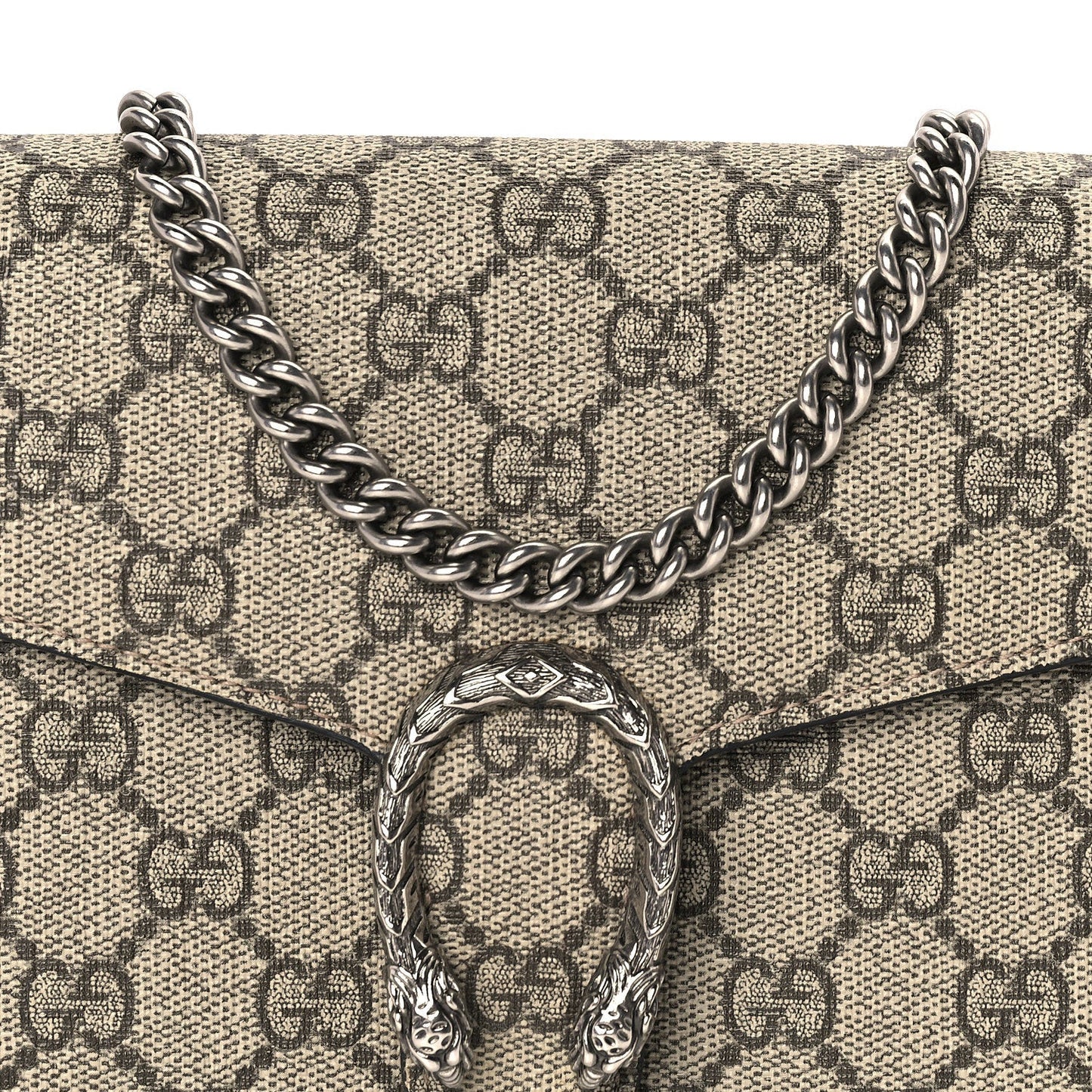 GG Supreme Monogram Mini Dionysus Chain Wallet Beige Taupe