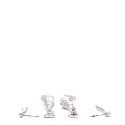 Christian Dior Metal Bead Drop Earrings Silver 3 of 6