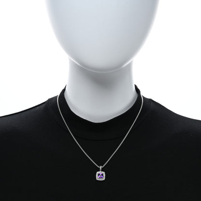 David Yurman Sterling Silver Diamond Amethyst 7mm Petite Albion Pendant Necklace 2 of 4