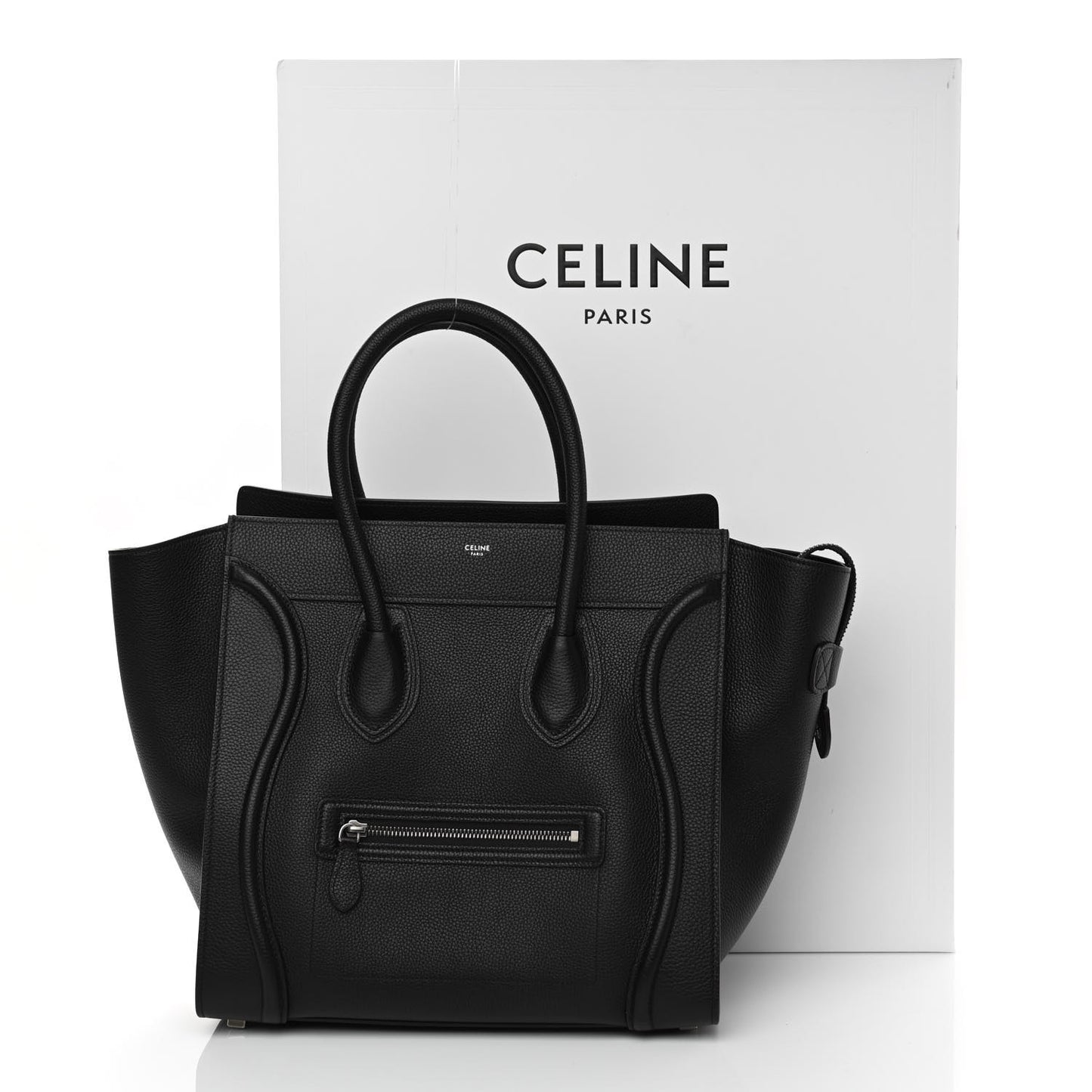 Drummed Calfskin Mini Luggage Black