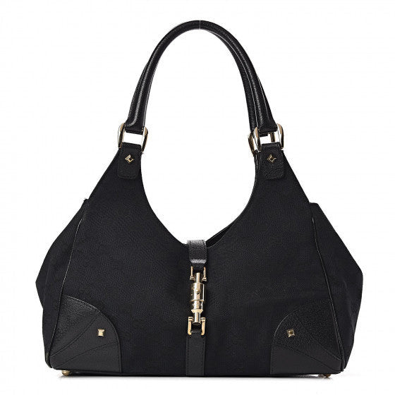 Gucci Monogram Calfskin Large Bardot Tote Black 1 of 1
