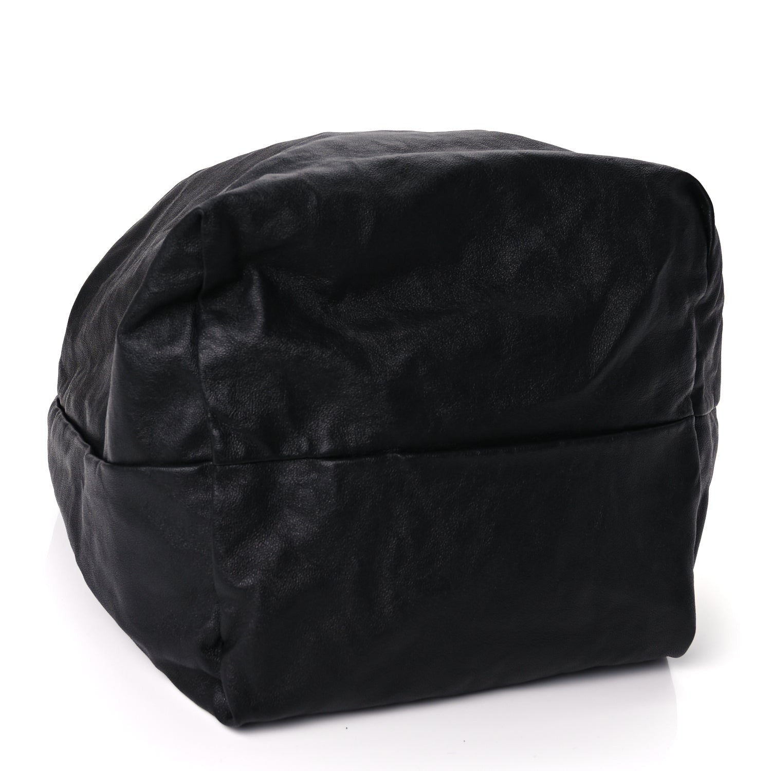 Saint Laurent Smooth Calfskin Teddy Drawstring Bag Black 4 of 10