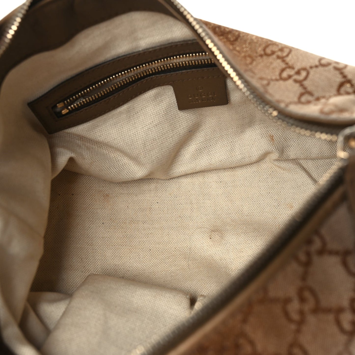 Monogram Lurex Small Heart Bit Charm Hobo Bronze