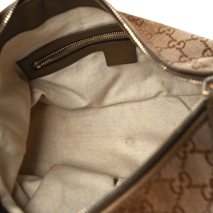Gucci Monogram Lurex Small Heart Bit Charm Hobo Bronze 4 of 8