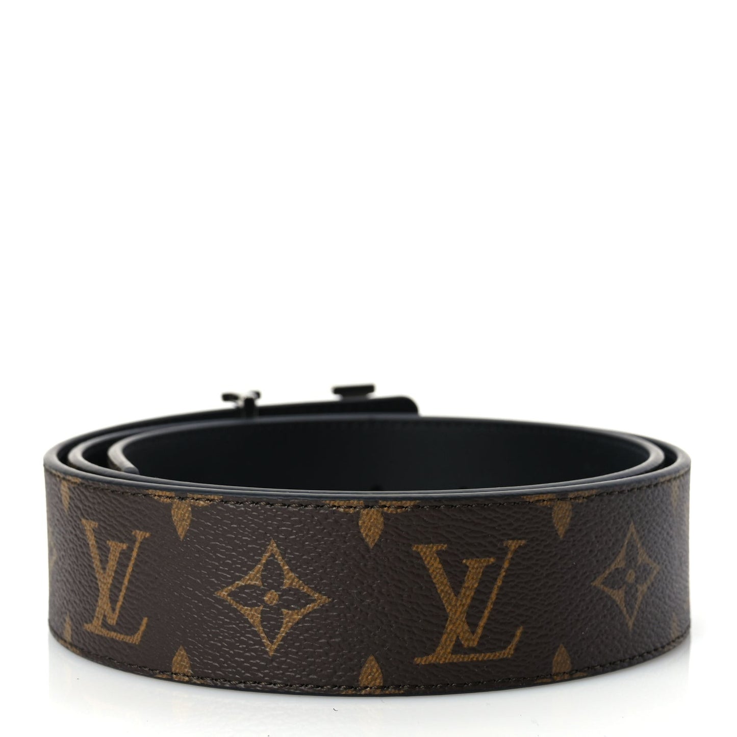 Calfskin Monogram 40mm LV Initiales Reversible Belt 90 36 Black