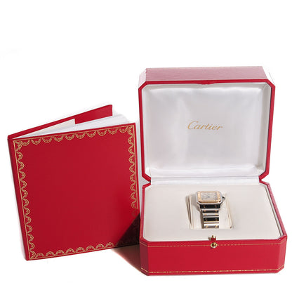 Cartier Stainless Steel 18K Yellow Gold 29mm Santos De Galbee Quartz Watch 10 of 15