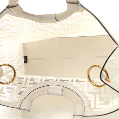 Fendi TPU FF Vitello Century Plexiglass Large Runaway Shopper Tote White 4 of 10