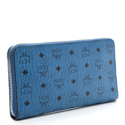 MCM Visetos Large Zip Around Wallet Munich Blue 3 of 8