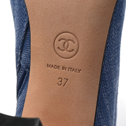 Chanel Denim Grosgrain Cap Toe Short Boots 37 Blue 7 of 7