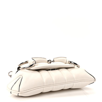 Gucci Nappa Vertical Matelasse Small Maxi Horsebit Chain Shoulder Bag Great White 3 of 8