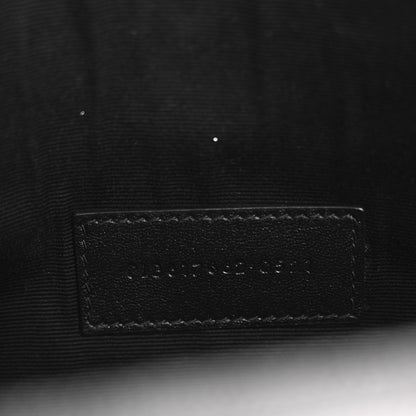 Saint Laurent Grain De Poudre Matelasse Chevron Monogram Envelope Clutch Black 7 of 7