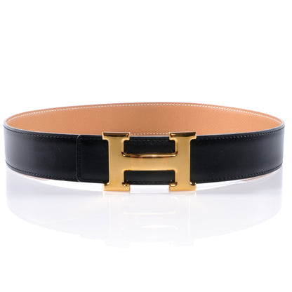 Hermes Box Courchevel 32mm H Belt 65 Black Gold 1 of 5
