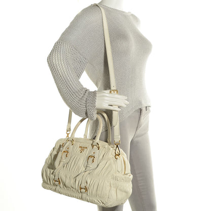Prada Nappa Gaufre Bauletto Bianco 2 of 9