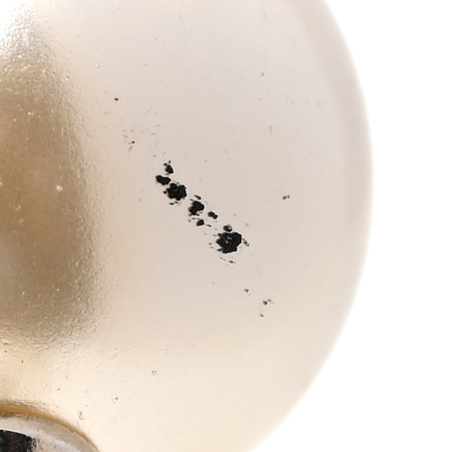 Crystal Pearl CC Long Necklace Silver