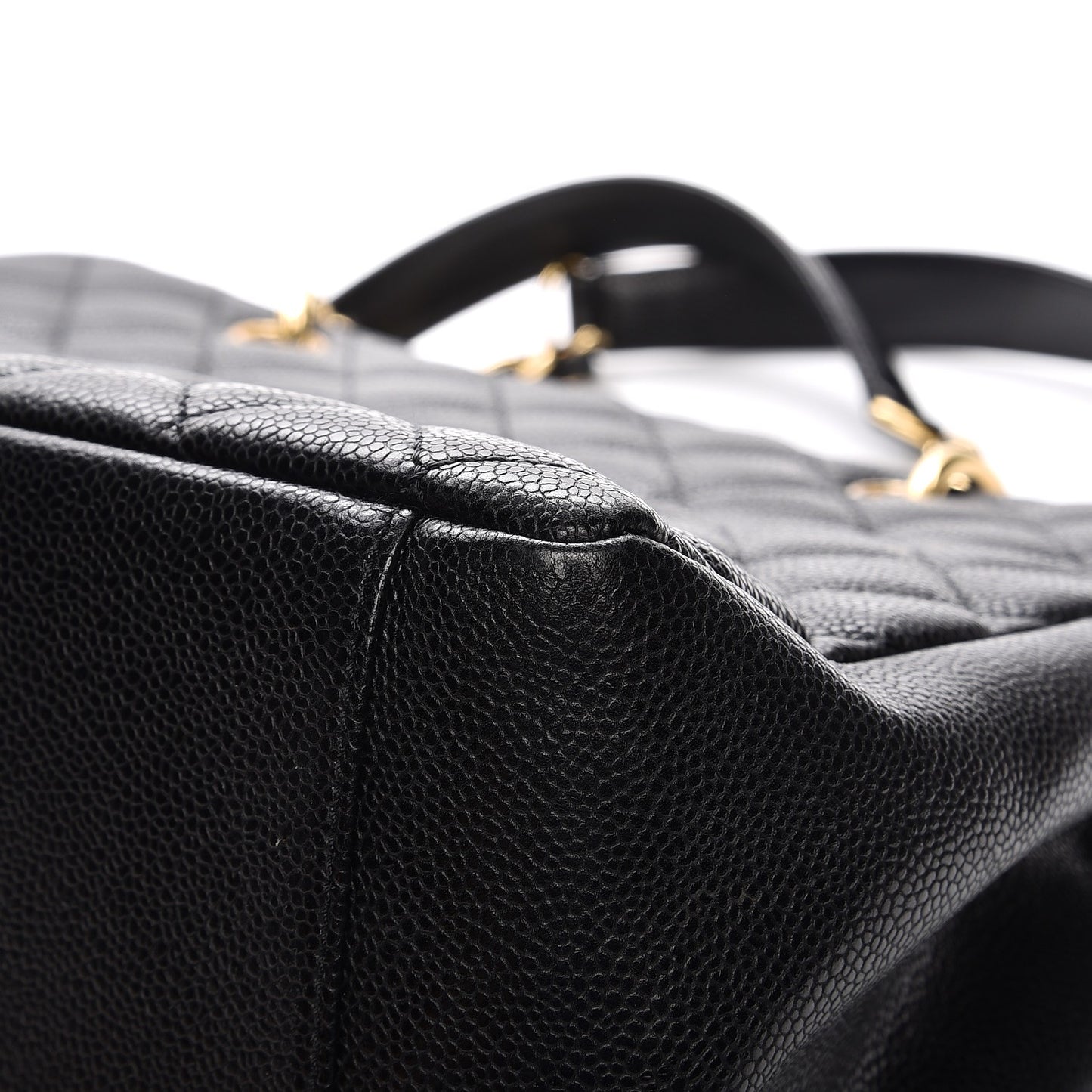Caviar Quilted Grand Shopping Tote GST Black