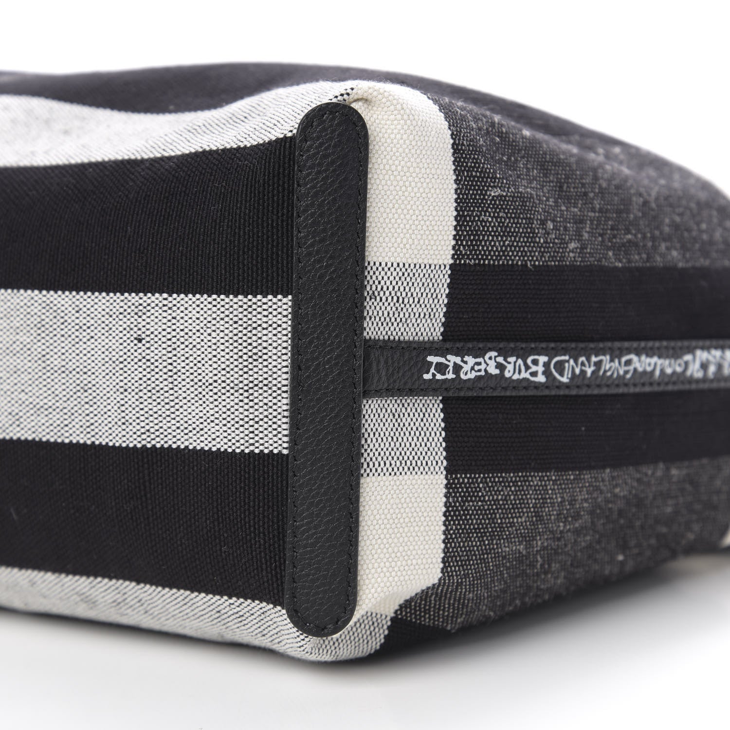 Burberry Coated Canvas Mega Check Medium Doodle Tote Black White 15 of 16