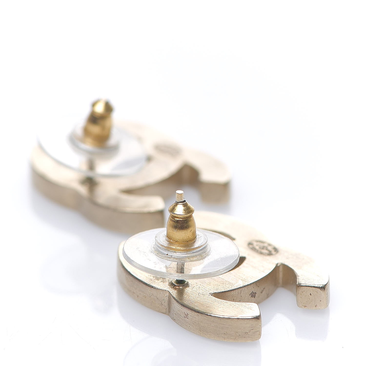 Chanel Enamel CC Stud Earrings Black Silver 3 of 6