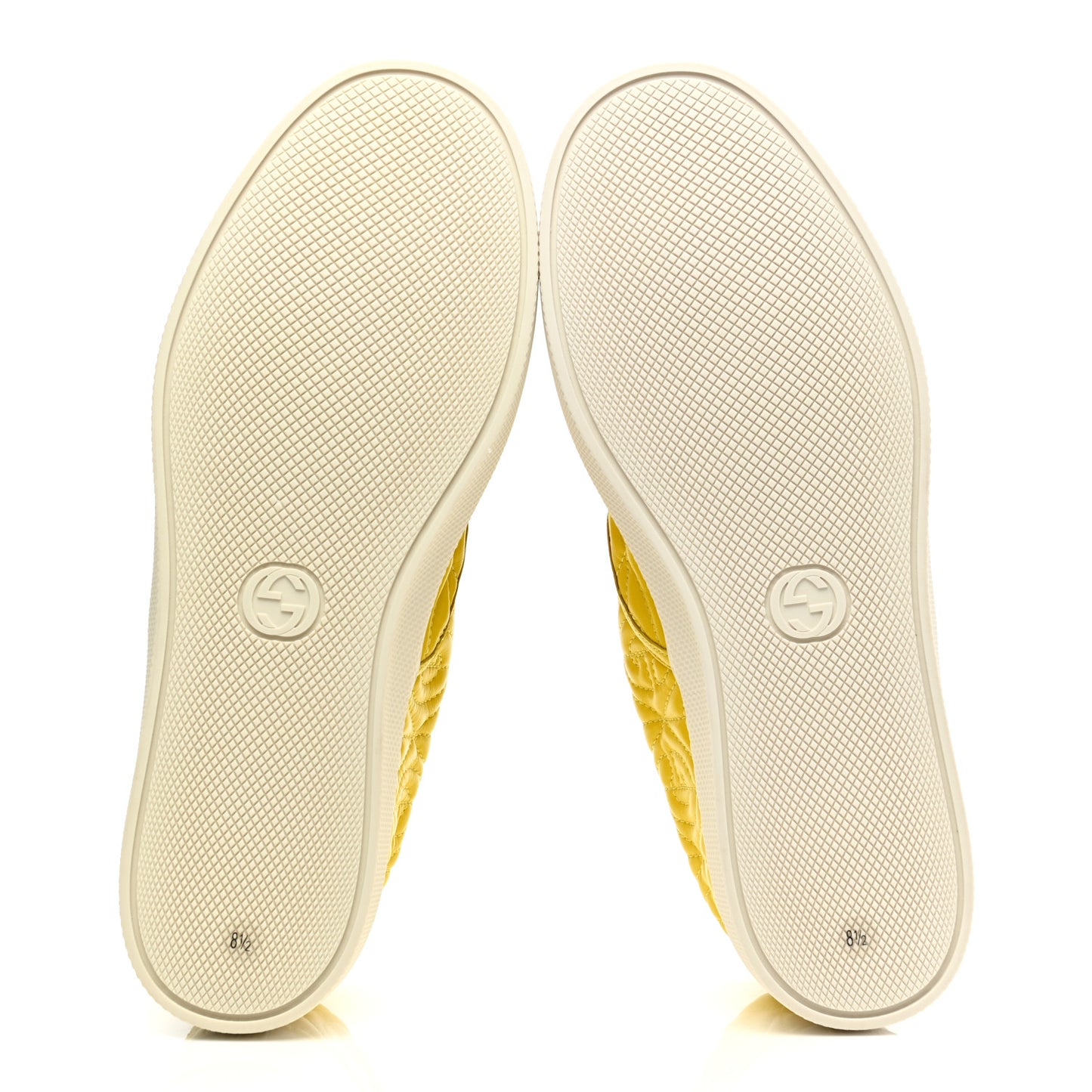 Nappa Web G Rhombus Quilted Mens Slip On Sneakers 8.5 Straw Yellow Mimosa