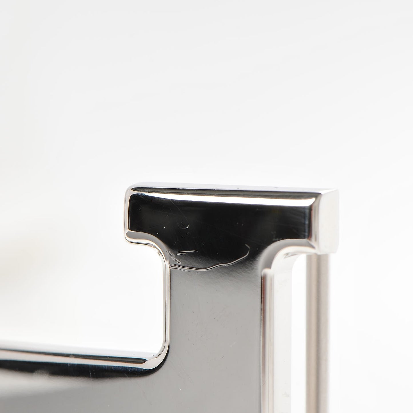 Polished Palladium 32mm H Belt Buckle Silver