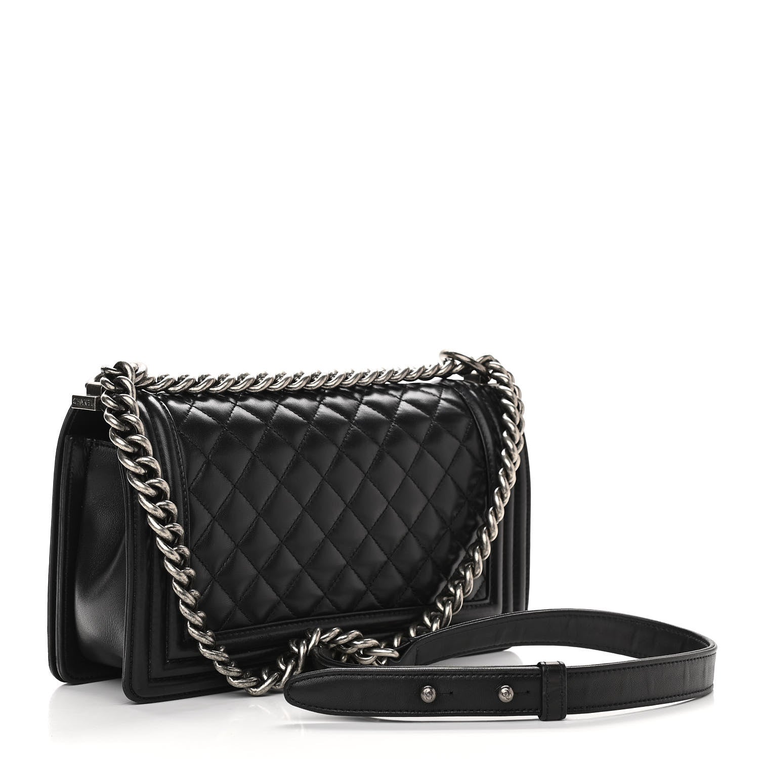 Chanel Lambskin Quilted Medium Boy Flap Black 2 of 10