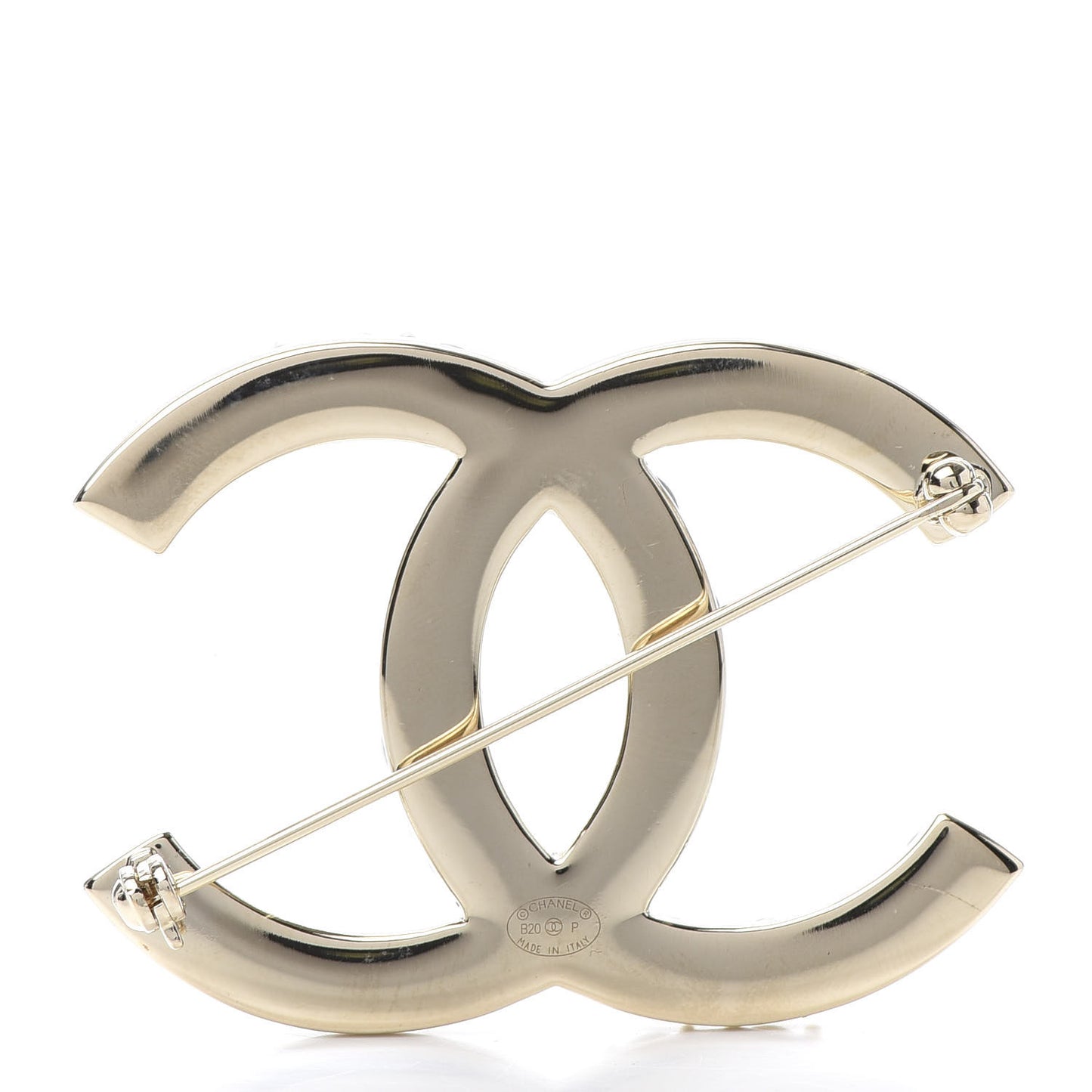Pearl Crystal Bright Young Thing CC Brooch Gold
