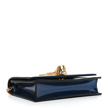 Saint Laurent Glitter Small Monogram Kate Tassel Satchel Cobalt 4 of 9