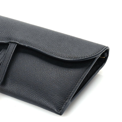 Christian Dior Grained Calfskin Saddle Chain Wallet Pouch  Black 8 of 8