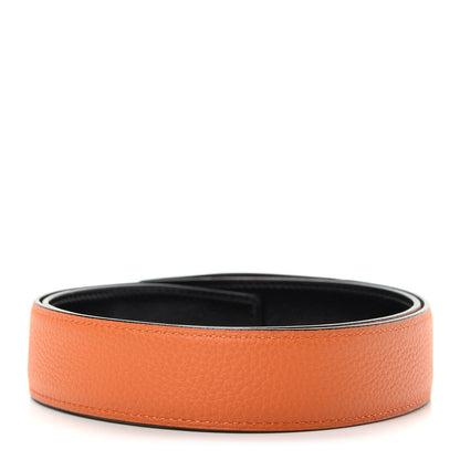 Hermes Box Togo 32mm Belt Strap 95 Black Orange 2 of 5