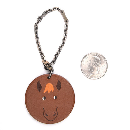 Hermes Barenia Horse Key Chain Fauve 2 of 5