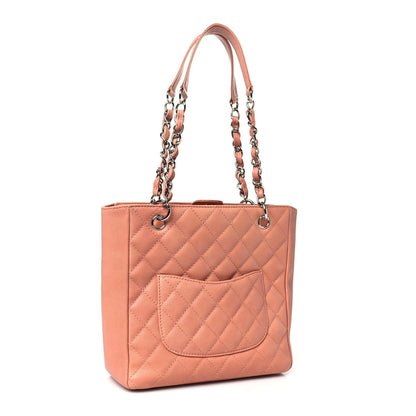 Chanel Caviar Quilted Petit Shopping Tote PST Pink 3 of 7