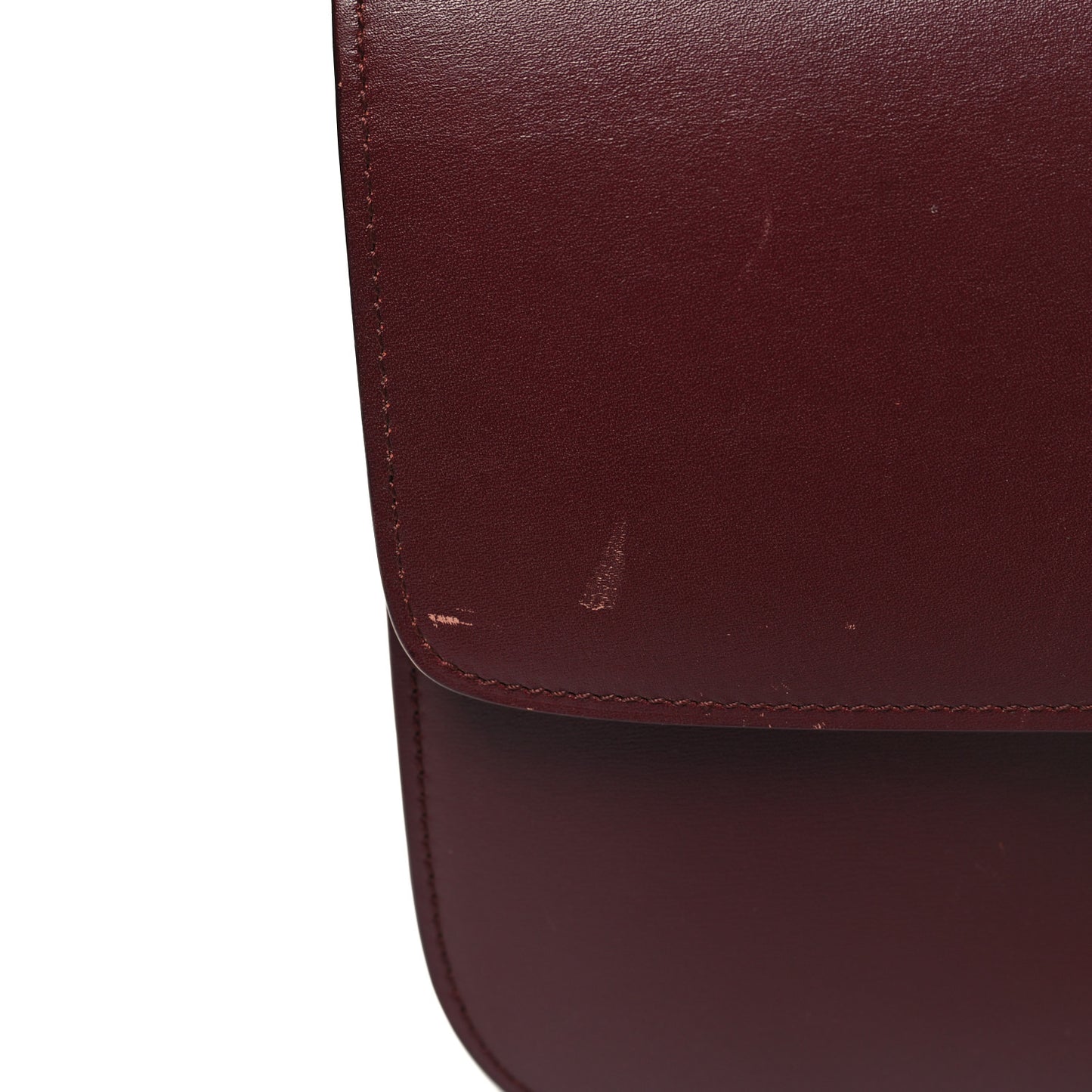 Box Calfskin Medium Classic Box Flap Bag Burgundy