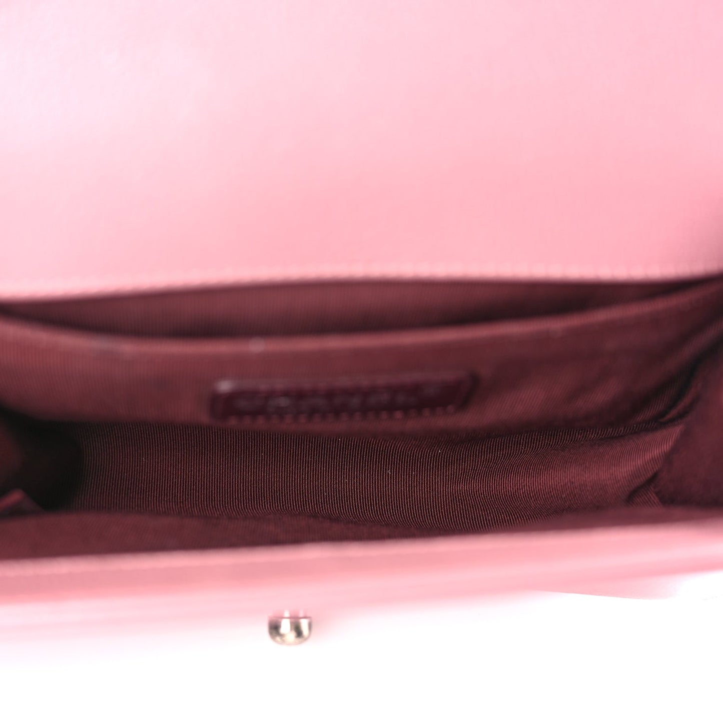 Goatskin Quilted Patent Small Duo Boy Flap Pink