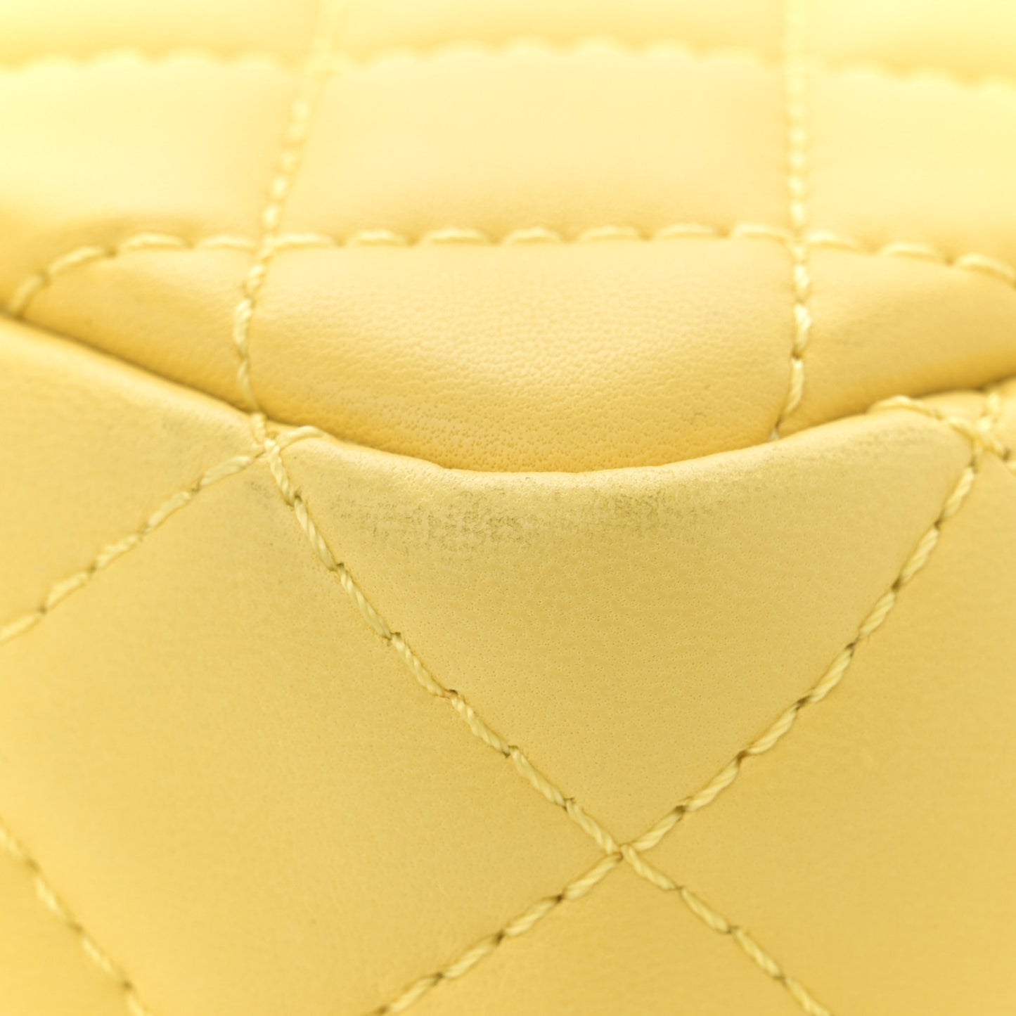Calfskin Quilted Reissue Medium Camera Case  Yellow