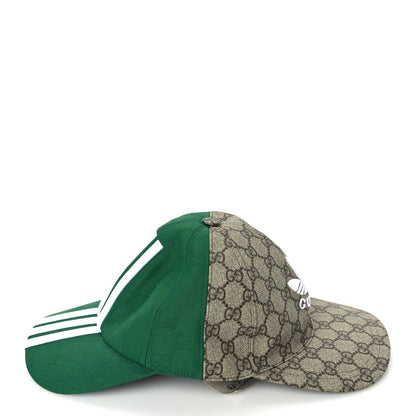 Gucci X ADIDAS GG Supreme Monogram Double Sided Baseball Hat S Beige Green 5 of 7