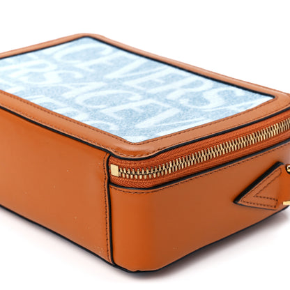 Versace Denim Calfskin Allover Small Messenger Bag Blue 10 of 10