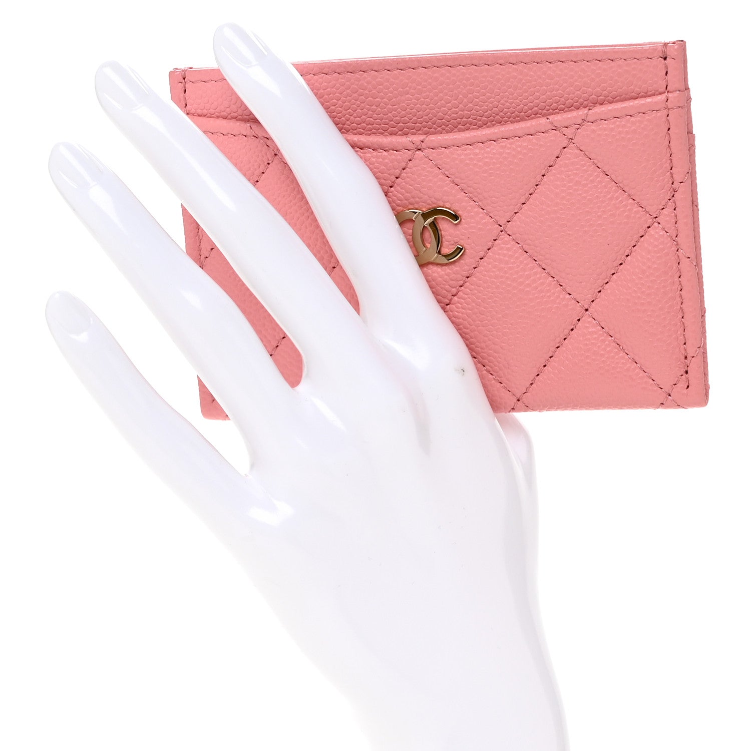 Chanel Caviar Quilted Card Holder Pink 2 of 11