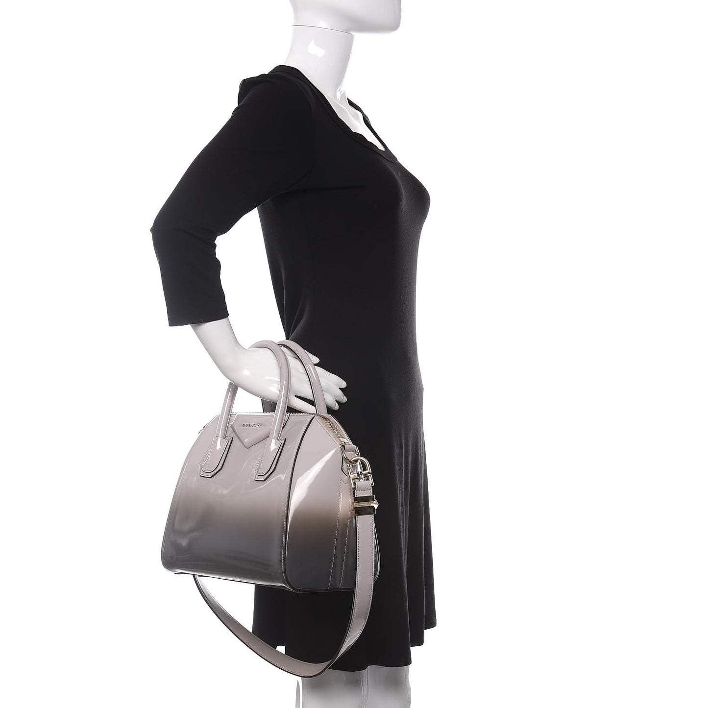 Patent Lambskin Degrade Small Antigona Grey