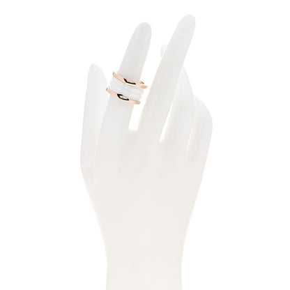 Bulgari 18K Rose Gold White Ceramic B.Zero1 Four-Band Ring 52 6 2 of 5